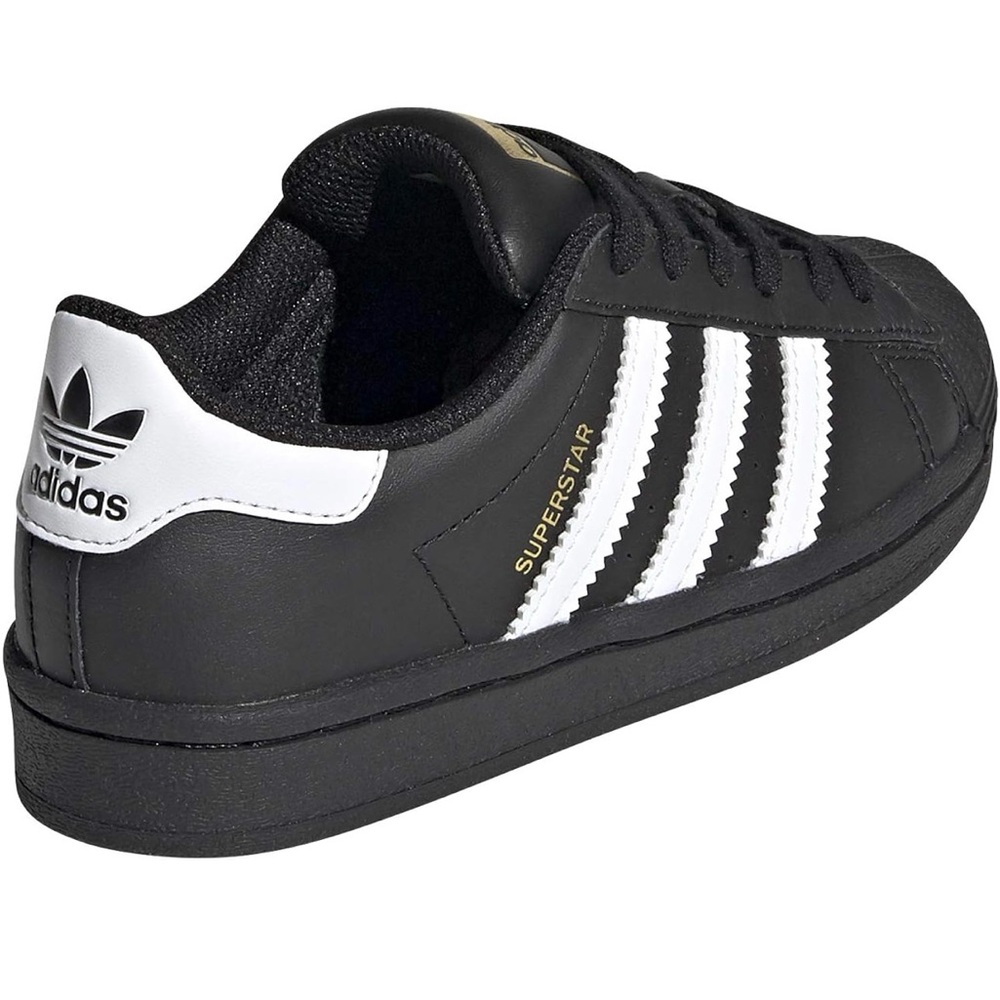 Adidas Superstar Black with White Stripes (Never Worn)
